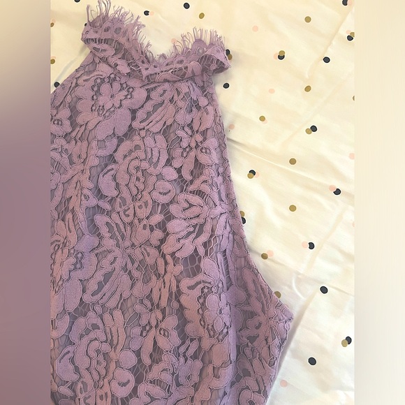 BB Dakota Cara Lilac High Neck Open Back Lace Slip Dress NEW - Size 4 - Picture 7 of 10